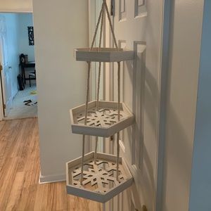 Wooden 3 Tier hanging shelf